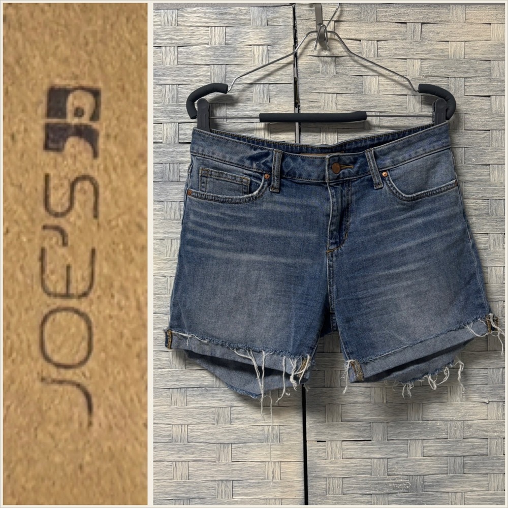 JOES JEANS Womens 28 Denim Shorts Distressed‎ Raw Hem Blue